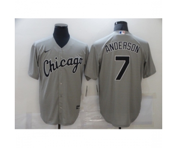 Men's Majestic Chicago White Sox #7 Tim Anderson Grey MLB Jersey