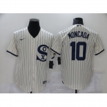 Men's Nike Chicago White Sox #10 Yoan Moncada Cream Game 2021 Field of Dreams Jersey