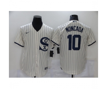 Men's Nike Chicago White Sox #10 Yoan Moncada Cream Game 2021 Field of Dreams Jersey