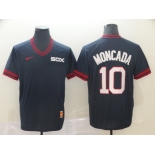 Men's Nike Chicago White Sox #10 Yoan Moncada Navy Blue M&N MLB Jersey