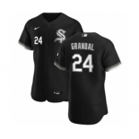 Men's Nike Chicago White Sox #24 Yasmani Grandal Black Alternate 2020 Authentic Player Baseball Jersey