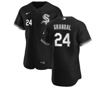 Men's Nike Chicago White Sox #24 Yasmani Grandal Black Alternate 2020 Authentic Player Baseball Jersey