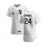 Men's Nike Chicago White Sox #24 Yasmani Grandal White Home 2020 Authentic Player Baseball Jersey