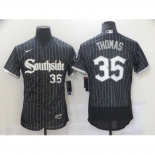 Men's Nike Chicago White Sox #35 Frank Thomas Authentic Black Fashion Baseball Jersey