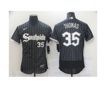 Men's Nike Chicago White Sox #35 Frank Thomas Authentic Black Fashion Baseball Jersey