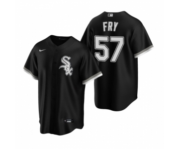 Men's Nike Chicago White Sox #57 Jace Fry Black Alternate Stitched Baseball Jersey