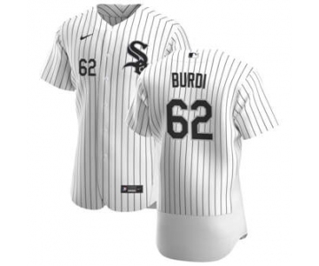 Men's Nike Chicago White Sox #62 Zack Burdi White Home 2020 Authentic Player Baseball Jersey