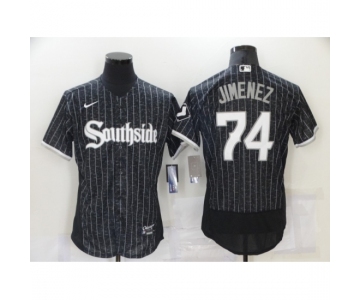 Men's Nike Chicago White Sox #74 Eloy Jimenez Black Elite Alternate Stitched Jersey