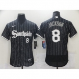 Men's Nike Chicago White Sox #8 Bo Jackson Black City Alternate Stitched Baseball Jersey