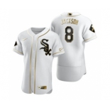 Men's Nike Chicago White Sox #8 Bo Jackson White 2020 Authentic Golden Edition Baseball Jersey