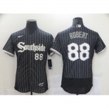 Men's Nike Chicago White Sox #88 Luis Robert Authentic Black Fashion Baseball Jersey