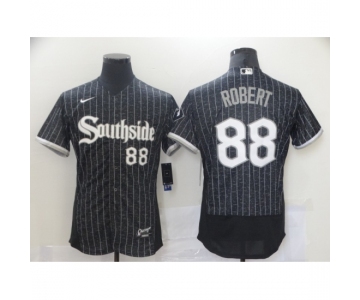 Men's Nike Chicago White Sox #88 Luis Robert Authentic Black Fashion Baseball Jersey