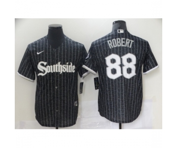 Men's Nike Chicago White Sox #88 Luis Robert Authentic Black Fashion Jersey