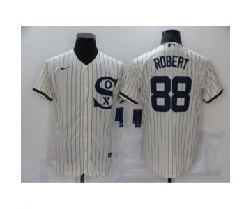 Men's Nike Chicago White Sox #88 Luis Robert Cream Elite 2021 Field of Dreams Jersey