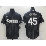 Men's Nike Chicago White Sox Southside #45 Michael Jordan Black Alternate Flex Base Jersey