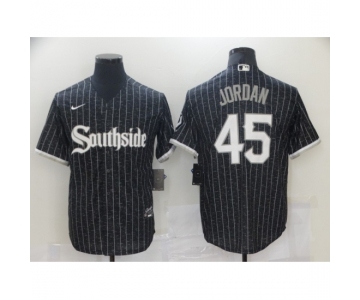 Men's Nike Chicago White Sox Southside #45 Michael Jordan Black Alternate Flex Base Jersey