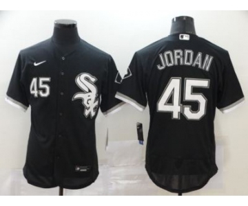 Men's Nike White Sox #45 Michael Jordan Black 2020 Baseball Flexbase Jersey