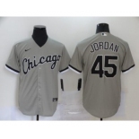 Men's Nike White Sox #45 Michael Jordan Gray 2020 Baseball Cool Base Jersey