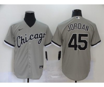 Men's Nike White Sox #45 Michael Jordan Gray 2020 Baseball Cool Base Jersey