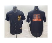 Men San Francisco Giants Black Team Big Logo Cool Base Stitched Baseball Jersey 3