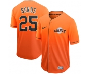 Men's Majestic San Francisco Giants #25 Barry Bonds Orange Drift Fashion MLB Jersey