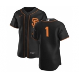 Men's Nike San Francisco Giants #1 Mauricio Dubon Black Alternate 2020 Authentic Player Baseball Jersey