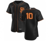 Men's Nike San Francisco Giants #10 Evan Longoria Black Alternate 2020 Authentic Player Baseball Jersey