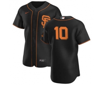 Men's Nike San Francisco Giants #10 Evan Longoria Black Alternate 2020 Authentic Player Baseball Jersey