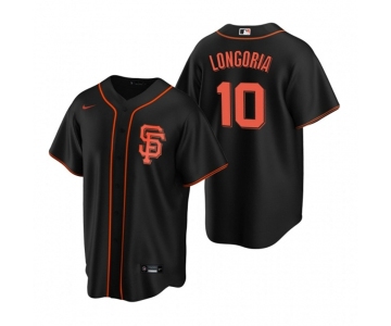 Men's Nike San Francisco Giants #10 Evan Longoria Black Alternate Stitched Baseball Jersey