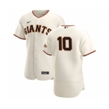 Men's Nike San Francisco Giants #10 Evan Longoria Cream Home 2020 Authentic Player Baseball Jersey