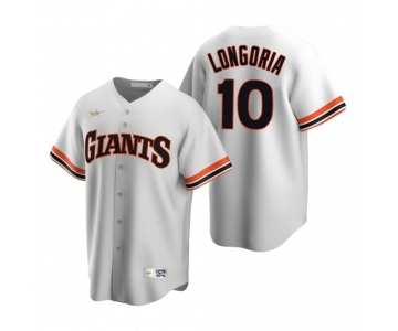 Men's Nike San Francisco Giants #10 Evan Longoria White Cooperstown Collection Home Stitched Baseball Jersey