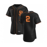 Men's Nike San Francisco Giants #2 Daniel Robertson Black Alternate 2020 Authentic Player Baseball Jersey