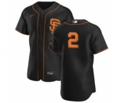 Men's Nike San Francisco Giants #2 Daniel Robertson Black Alternate 2020 Authentic Player Baseball Jersey