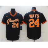 Men's Nike San Francisco Giants #24 Willie Mays Black Cool Base Stitched Baseball Jersey