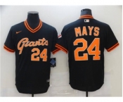 Men's Nike San Francisco Giants #24 Willie Mays Black Cool Base Stitched Baseball Jersey