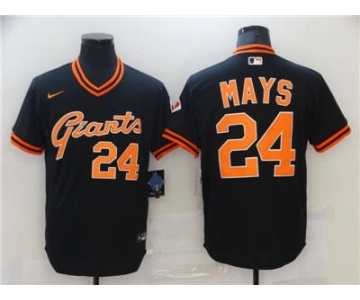 Men's Nike San Francisco Giants #24 Willie Mays Black Cool Base Stitched Baseball Jersey