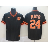 Men's Nike San Francisco Giants #24 Willie Mays BlackM M&N MLB Jersey