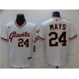 Men's Nike San Francisco Giants #24 Willie Mays White Cool Base Stitched Baseball Jersey