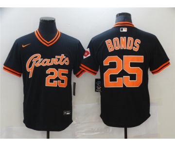 Men's Nike San Francisco Giants #25 Barry Bonds Black Retro Baseball Jersey