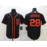 Men's Nike San Francisco Giants #28 Buster Posey Authentic Black Alternate Cool Base Baseball Jersey