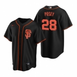 Men's Nike San Francisco Giants #28 Buster Posey Black Alternate Stitched Baseball Jersey