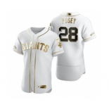 Men's Nike San Francisco Giants #28 Buster Posey White 2020 Authentic Golden Edition Baseball Jersey