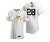 Men's Nike San Francisco Giants #28 Buster Posey White 2020 Authentic Golden Edition Baseball Jersey