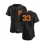 Men's Nike San Francisco Giants #33 Darin Ruf Black Alternate 2020 Authentic Player Baseball Jersey