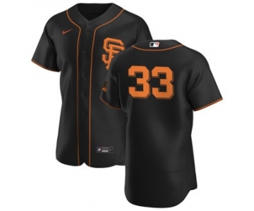 Men's Nike San Francisco Giants #33 Darin Ruf Black Alternate 2020 Authentic Player Baseball Jersey