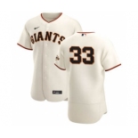 Men's Nike San Francisco Giants #33 Darin Ruf Cream Home 2020 Authentic Player Baseball Jersey