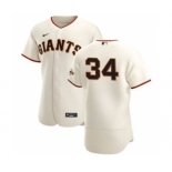 Men's Nike San Francisco Giants #34 Kevin Gausman Cream Home 2020 Authentic Player Baseball Jersey