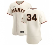 Men's Nike San Francisco Giants #34 Kevin Gausman Cream Home 2020 Authentic Player Baseball Jersey