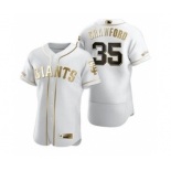 Men's Nike San Francisco Giants #35 Brandon Crawford White 2020 Authentic Golden Edition Baseball Jersey