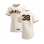 Men's Nike San Francisco Giants #38 Tyler Beede Cream Home 2020 Authentic Player Baseball Jersey